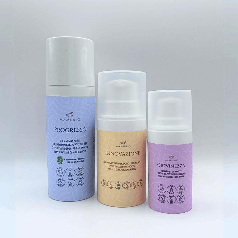 Zestaw Anti-Age do Pielęgnacji Twarzy -Trio: Krem, Serum, Żel pod Oczy