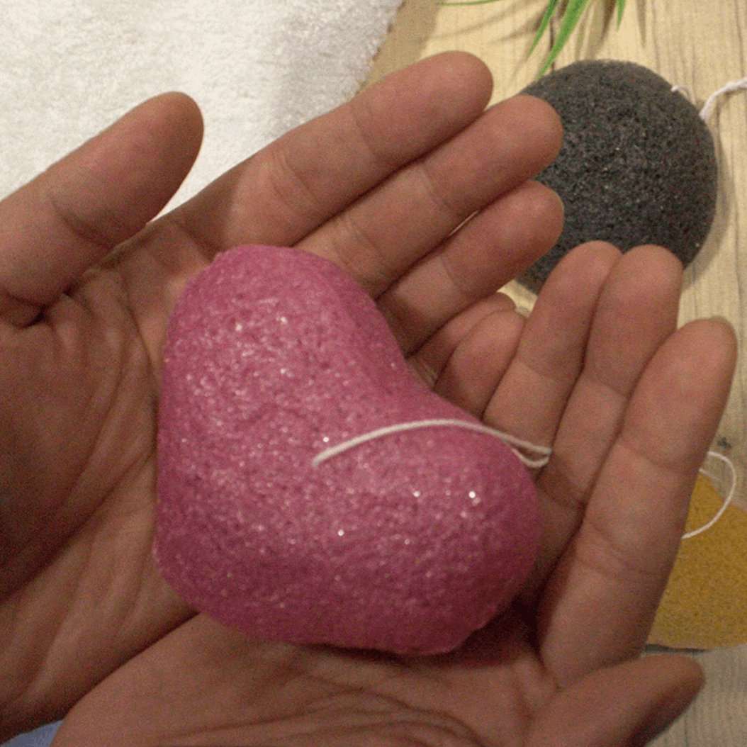 Gąbka konjac do oczyszczania twarzy 100% naturalna - Mamubio - Mamubio