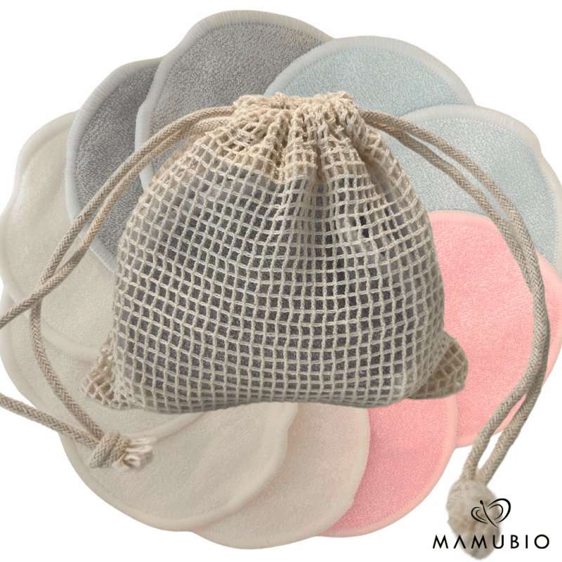 Płatki kosmetyczne wielokrotnego użytku z włókna bambusowego - Mamubio