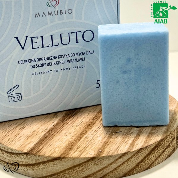 Delikatna Organiczna Kostka Pod Prysznic "Velluto" - Mamubio