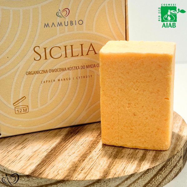 Organiczna Owocowa Kostka Pod Prysznic "Sicilia" - Mamubio